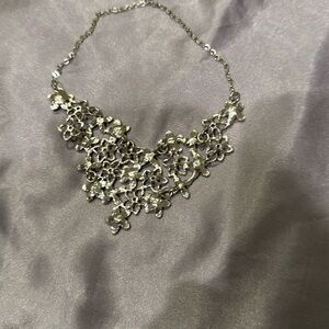 Ornate Silver Floral Necklace
